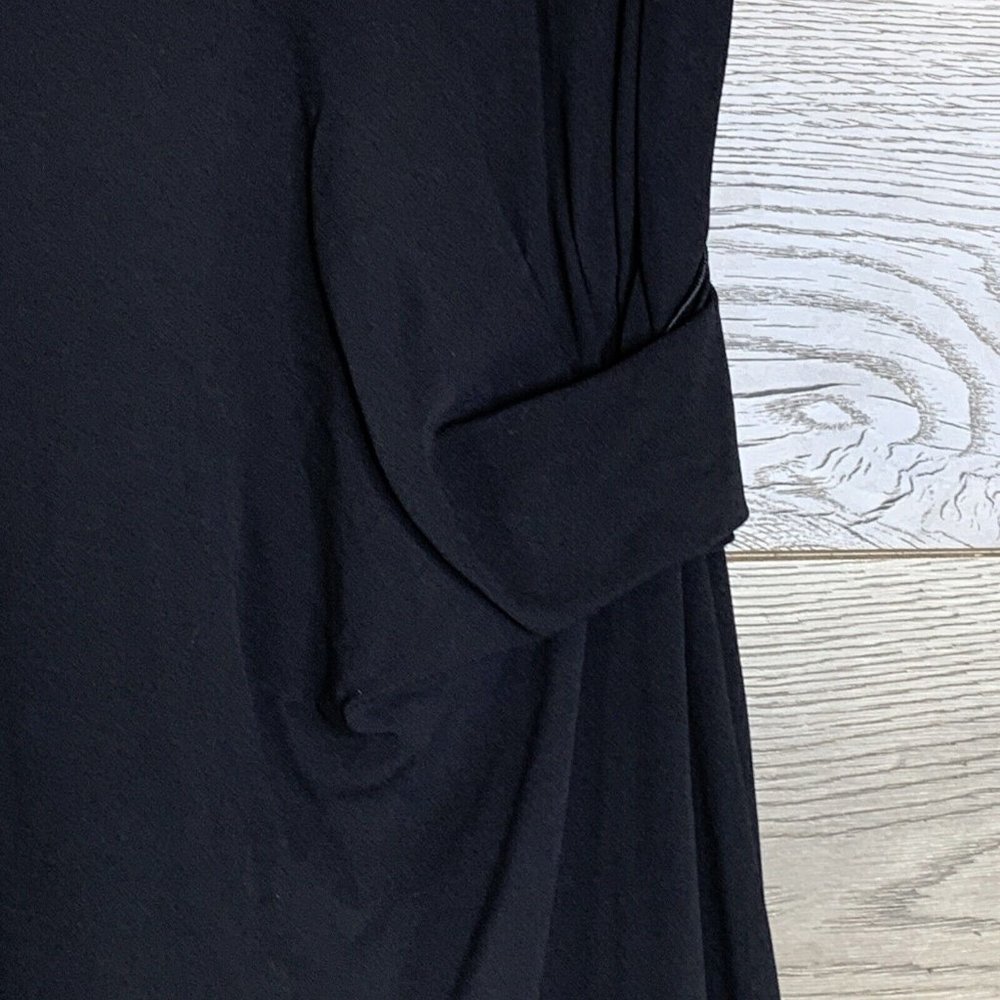 Giorgio Armani Dress Womans 6 Black Sleeveless One Side Waist Gather Swing Hem - Picture 8 of 11
